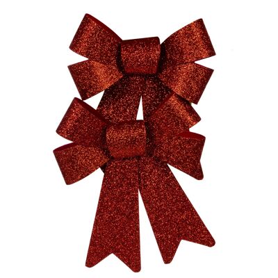 Pack de 2 lazos brillantes Color:Rojo