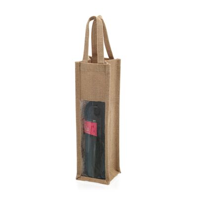 Holden, laminated jute bag for 75cl wine bottles.Color: Beige