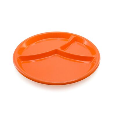 Zeka, plateau à hors d'oeuvres à 3 compartiments.Couleur : Orange