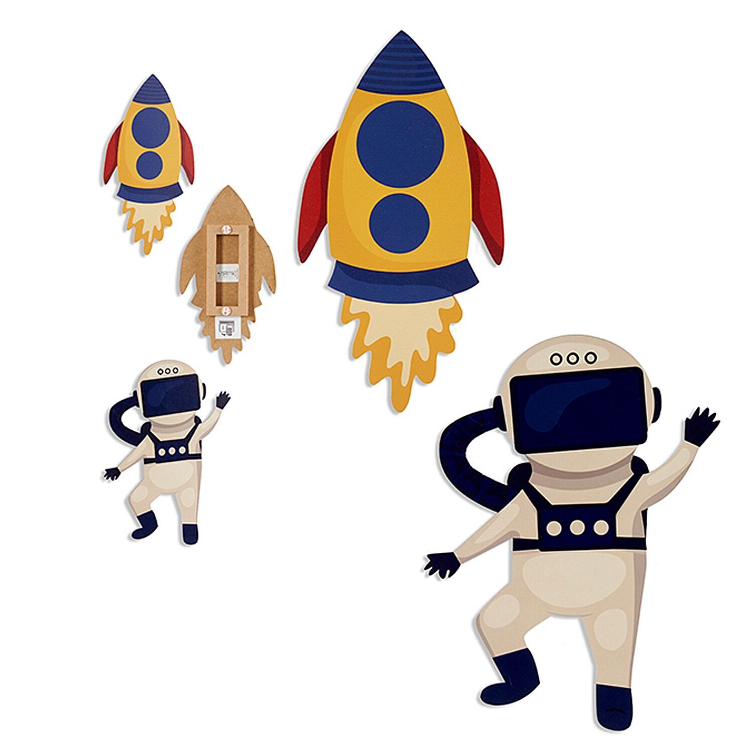 Silhouette da parete con design spaziale da 40 cm.2 disegni casuali Colore: Casuale