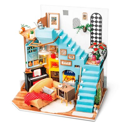 Soggiorno Joys Peninsula. Modello di casa delle bambole in legno da dipingere e assemblare.124 pezzi Colore:Multicolore