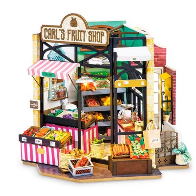 Tienda Carls Friot. Casa de muñecas maqueta de madera para pintar y montar. Color:Multicolor