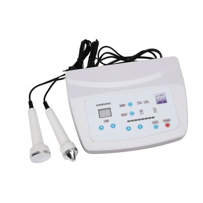 Instrument de beauté à ultrasons 2 en 1. Instrument de gestion du naevus par ultrasons et d'élimination des taches du visage. 2 têtes d'action.Couleur : Blanc