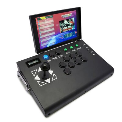 Consola retro ARCADE 3D 64Gb 4222 juego WIFI PANDORA FORREST. Pantalla full 10" .Plegable y portable. Color:Negro
