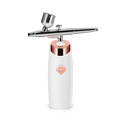 Pulverizador aerógrafo inyección de oxígeno rejuvenecimiento y belleza facial. Presión de aire de 145kpa, caudal de 6L/min. Color:Blanco/Oro Rosa
