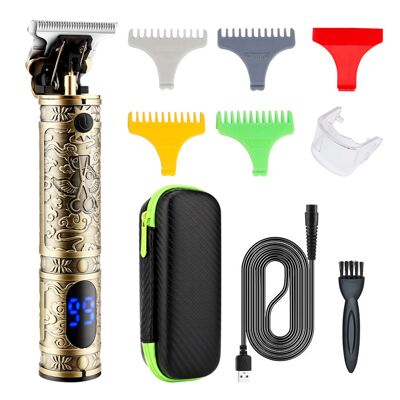 Tondeuse à cheveux et à barbe LM-800. Design vintage tout en métal. Avec peignes de 1 à 4 mm et jeu d'accessoires. Rechargeable battery.Couleur : Bronze
