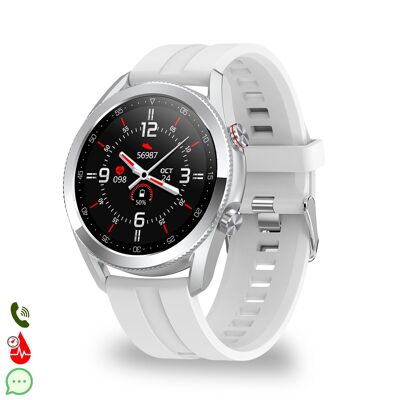 Smartwatch L19 con notifiche app. Monitor sanitario con ECG, pressione sanguigna e ossigeno nel sangue.