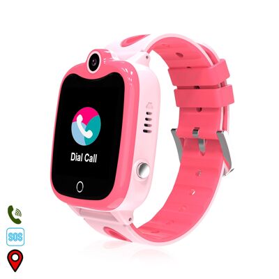Smartwatch con localizzatore GPS DS06 per bambini. Citofono, area di sicurezza, comunicazione bidirezionale.Colore: Rosa