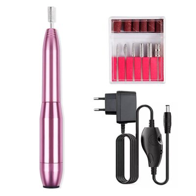 Pulidora de uñas de 12W, hasta 20.000rpm. Velocidad regulable. Incluye 6 cabezales de pulido y 6 limas. Color:Rosa