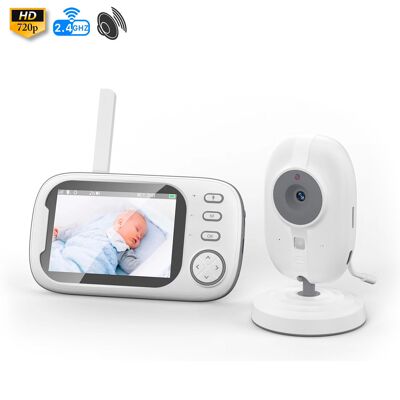 Cámara VB603 Pro Vigilabebés HD 720P, con pantalla independiente de 3,5. Detección de movimiento y de temperatura, comunicación de 2 vías. Color:Blanco