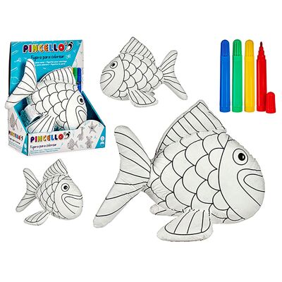 Peluche da dipingere con un disegno di pesce