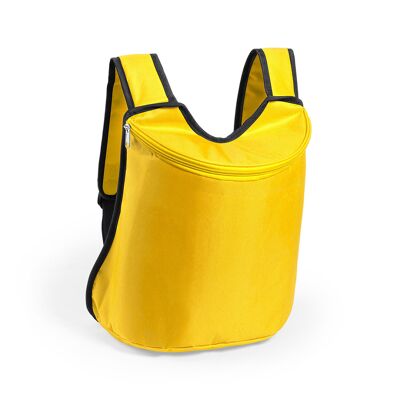 Polys cooler backpack with matching zipper closure.Isothermal interior in aluminum finish and adjustable padded handles