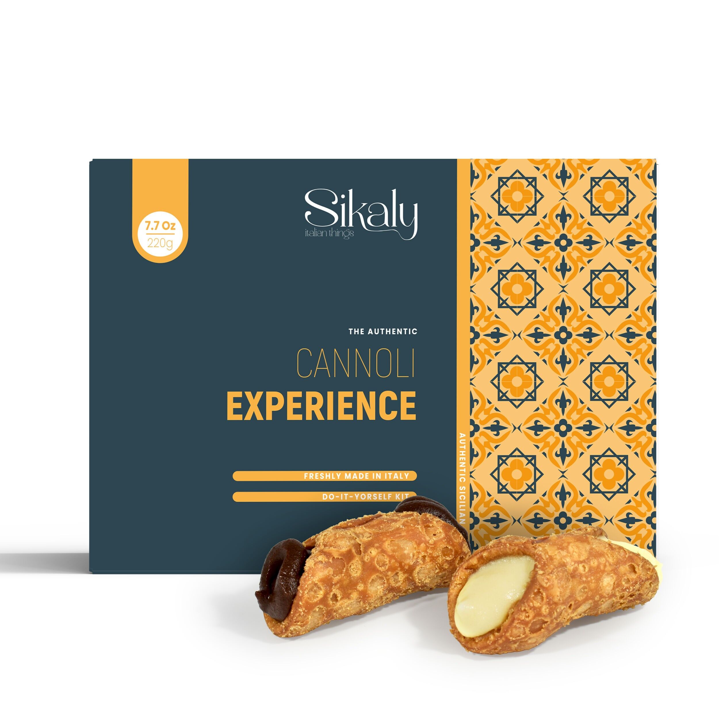 Kit DIY Cannoli Sicilien Artisanal – 12 pièces vides avec crème Chantilly (50g) et crème au chocolat (50g) à fouetter – Spécialité Pâtissière Sicilienne – Idée Cadeau Artisanal