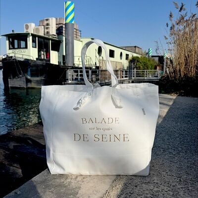 Tote Bag - Milk - Stroll along the banks of the Seine