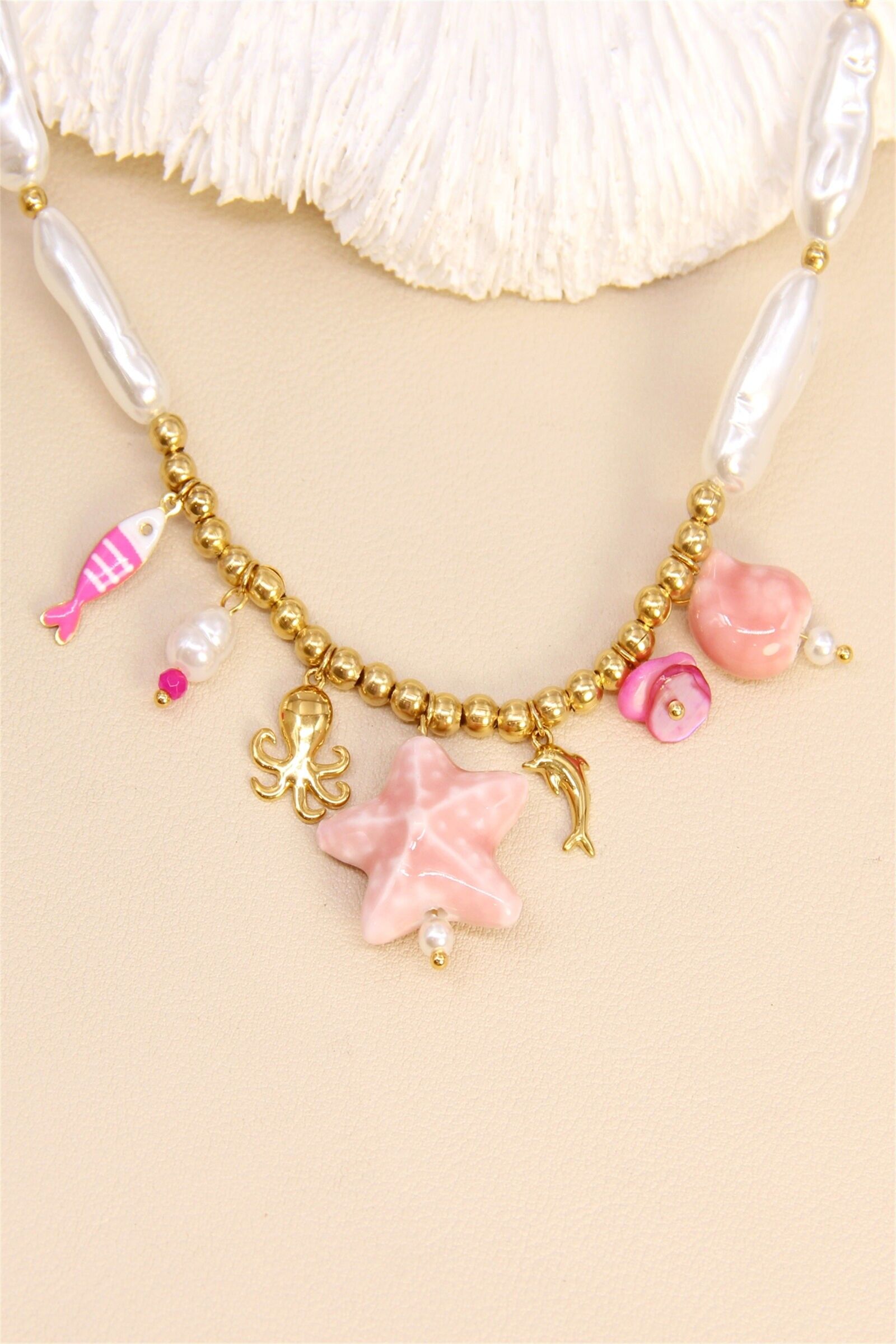 Collier “Pink Ocean” – Plongée en douceur
