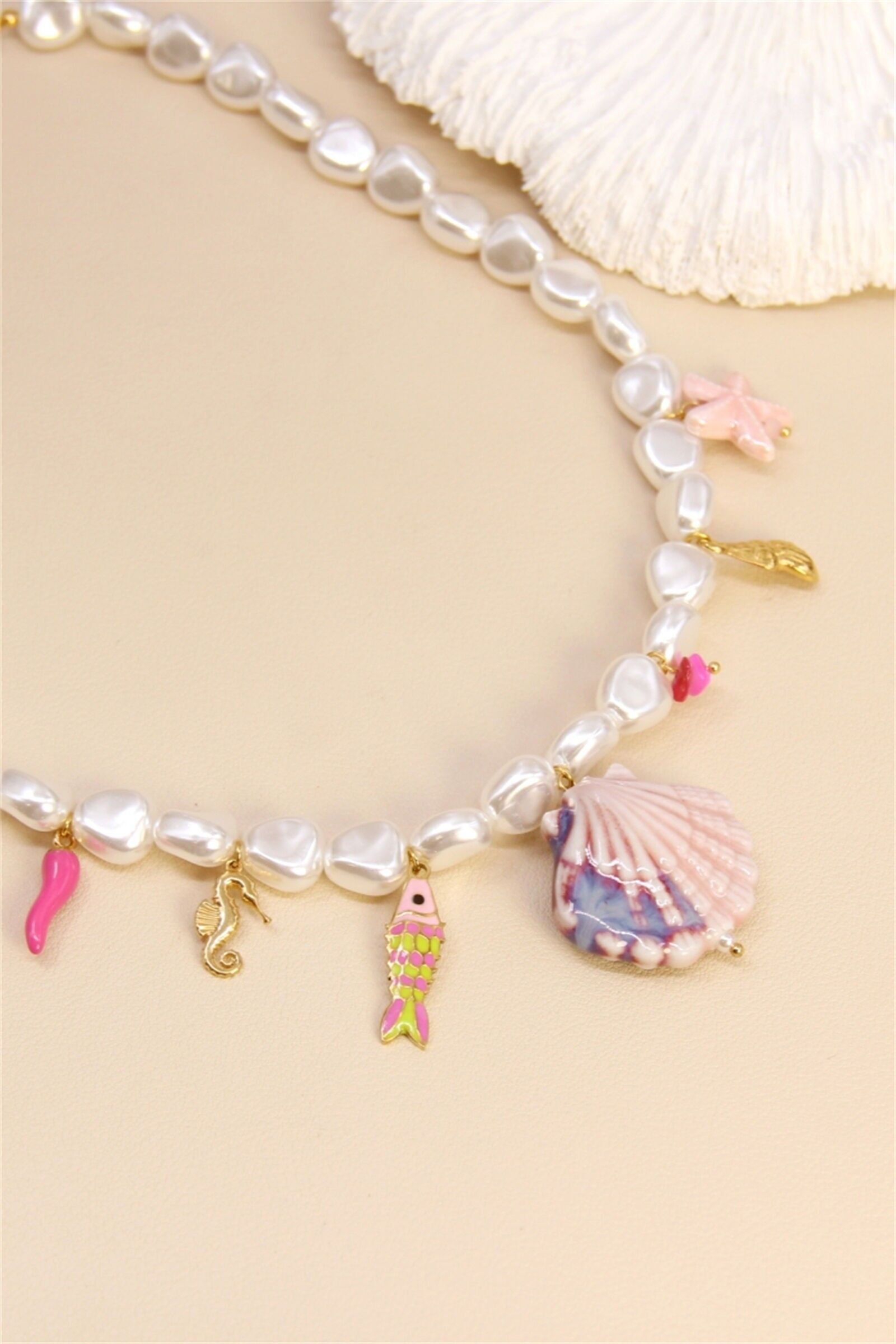 Rosa Meerjungfrau Perlenkette – Einladung zum Reisen