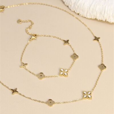 Iconic Flower Gold Set – Matching Necklace & Bracelet