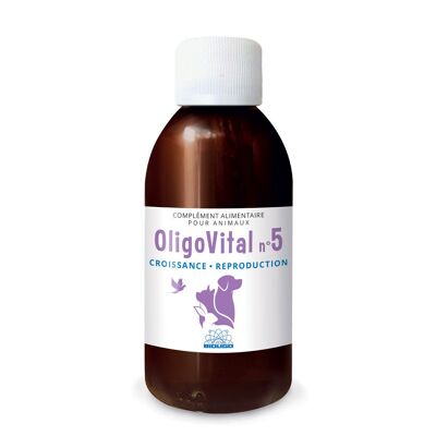 OLIGOVITAL N°5 - COMPLÉMENT VÉTÉRINAIRE - OLIGOÉLÉMENTS POUR ANIMAUX - REPRODUCTION - 150 ml