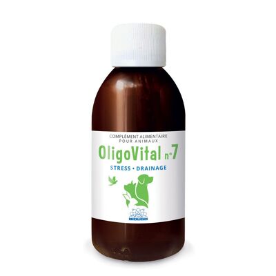 OLIGOVITAL N°7 - COMPLÉMENT VÉTÉRINAIRE - OLIGOÉLÉMENTS POUR ANIMAUX - STRESS - 150 ml