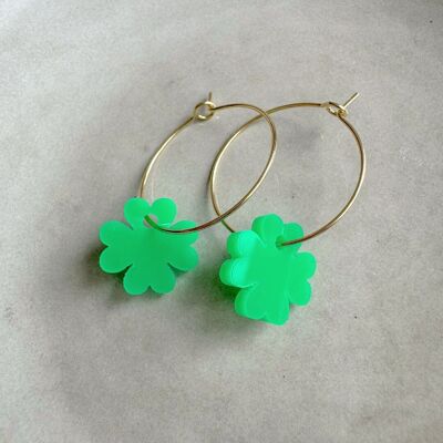 Earrings Hoops Lume Charms | Clover Green