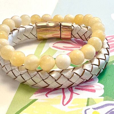 Ensemble de bracelets jaune d'été