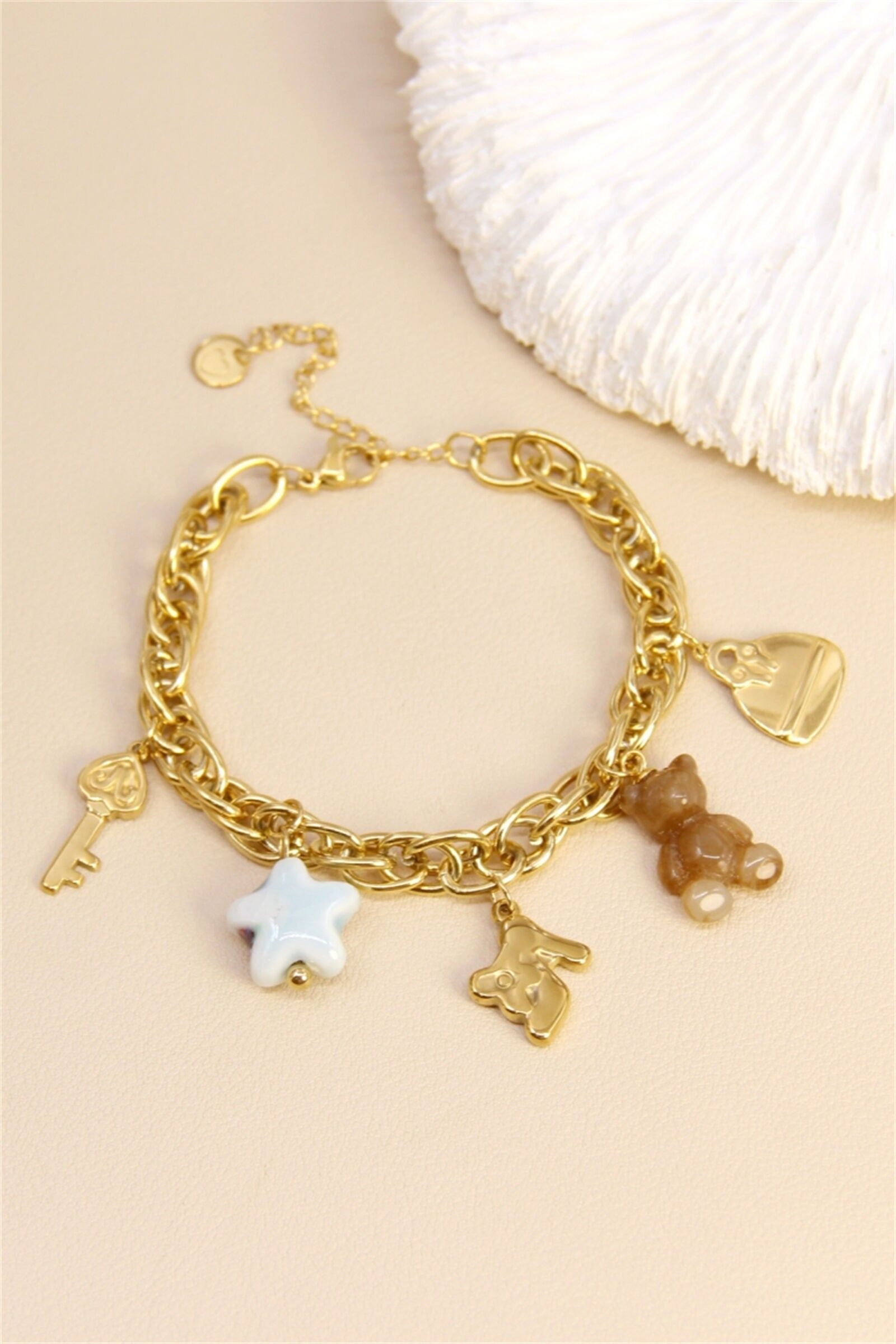 Goldpuls mit Plüschknochen – Edelstahl