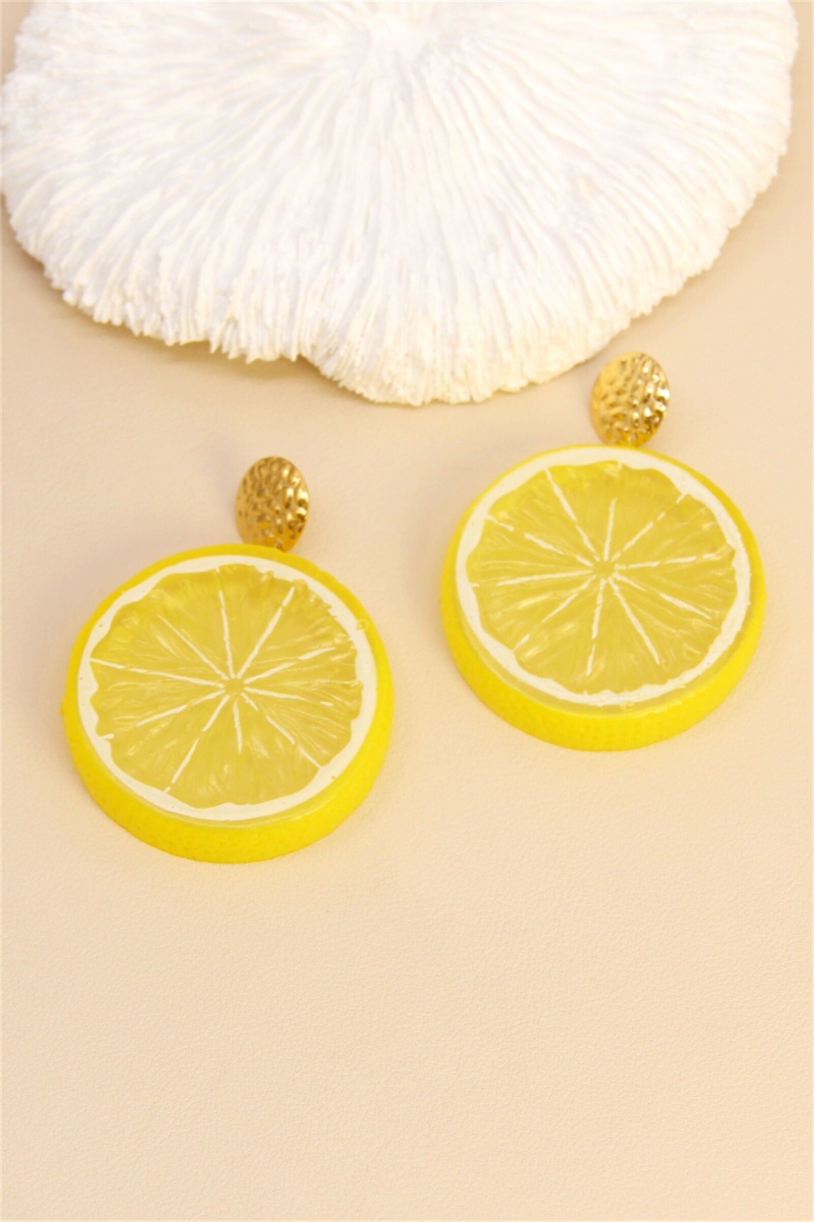 Gelbe Zitronenscheiben-Ohrringe – Wow-Effekt!