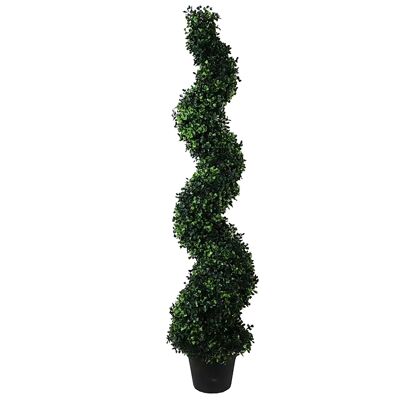 Topiaria a spirale in bosso naturale artificiale da 120 cm