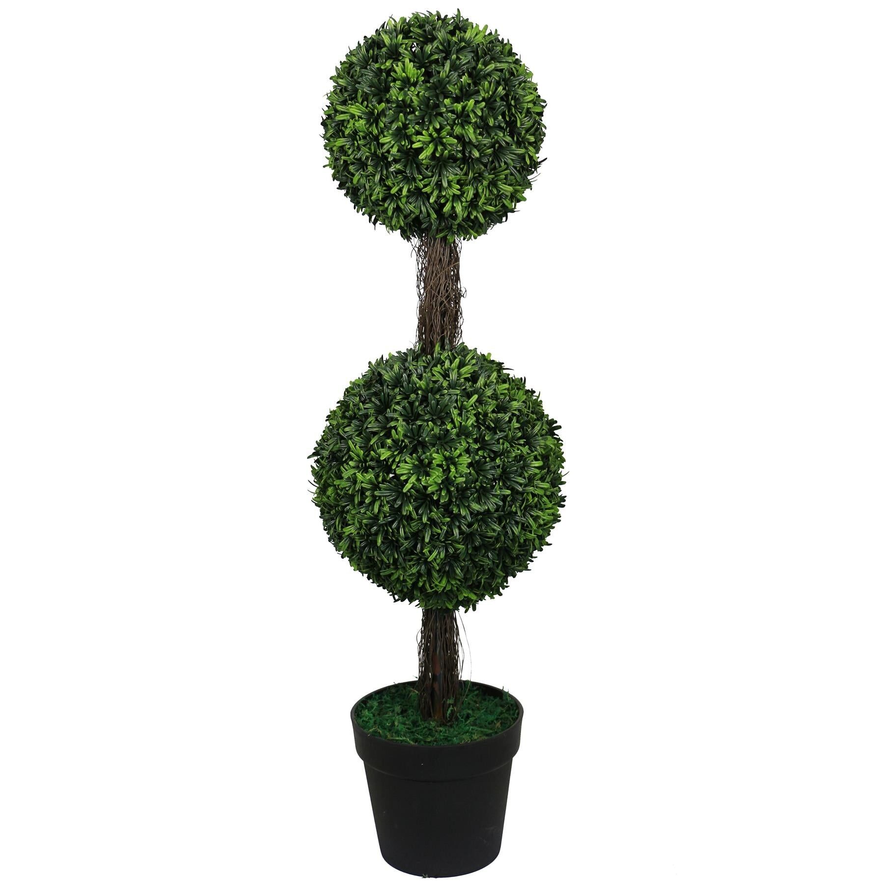 90cm Podocarpus Double Ball Topiary Tree Artificial