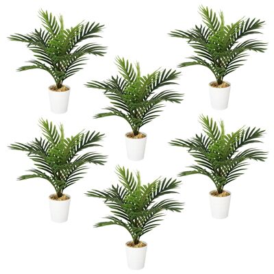 Confezione da 6 mini palme artificiali da 50 cm