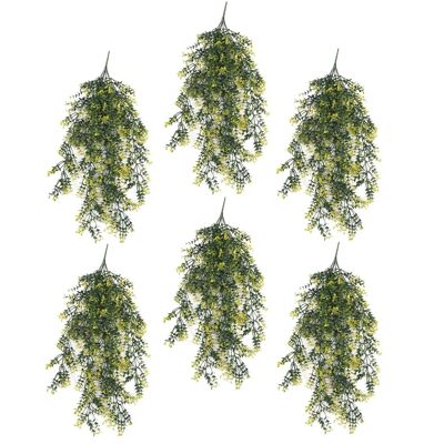 Pack of 6 x Hanging UV and Fire Resistant Artificial Variegated Plant 76cm