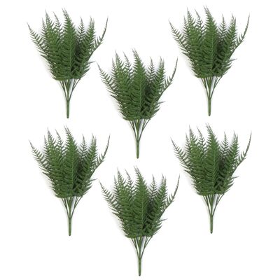 Lot de 6 tiges de fougère artificielles résistantes au feu de 35 cm