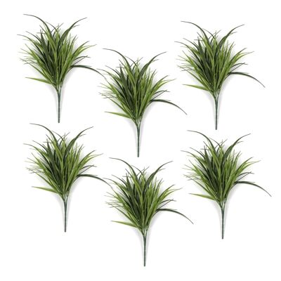 Lot de 6 tiges de gazon artificiel résistant au feu de 30 cm
