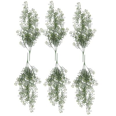 Lot de 6 plantes artificielles suspendues résistantes aux UV et au feu, 75 cm