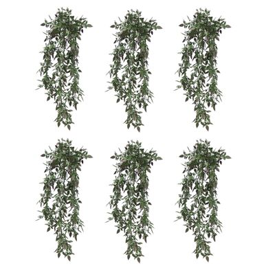 Lot de 6 plantes artificielles anges suspendues résistantes aux UV et au feu 76 cm
