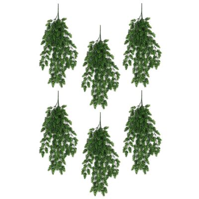 Lot de 6 fougères artificielles suspendues résistantes aux UV et au feu 128 cm