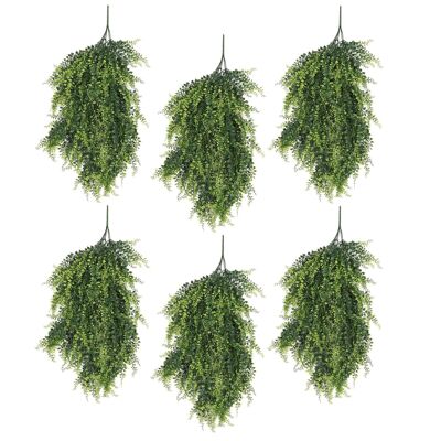 Lot de 6 plantes artificielles suspendues résistantes aux UV et au feu 85 cm