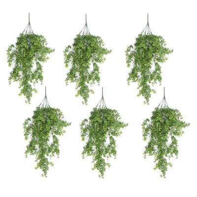 Confezione da 6 piante artificiali da appendere, resistenti ai raggi UV e al fuoco, da 81 cm