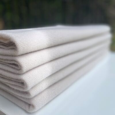 Bufanda de cachemira 100% pura para mujer, color beige, talla 180 x 30 cm