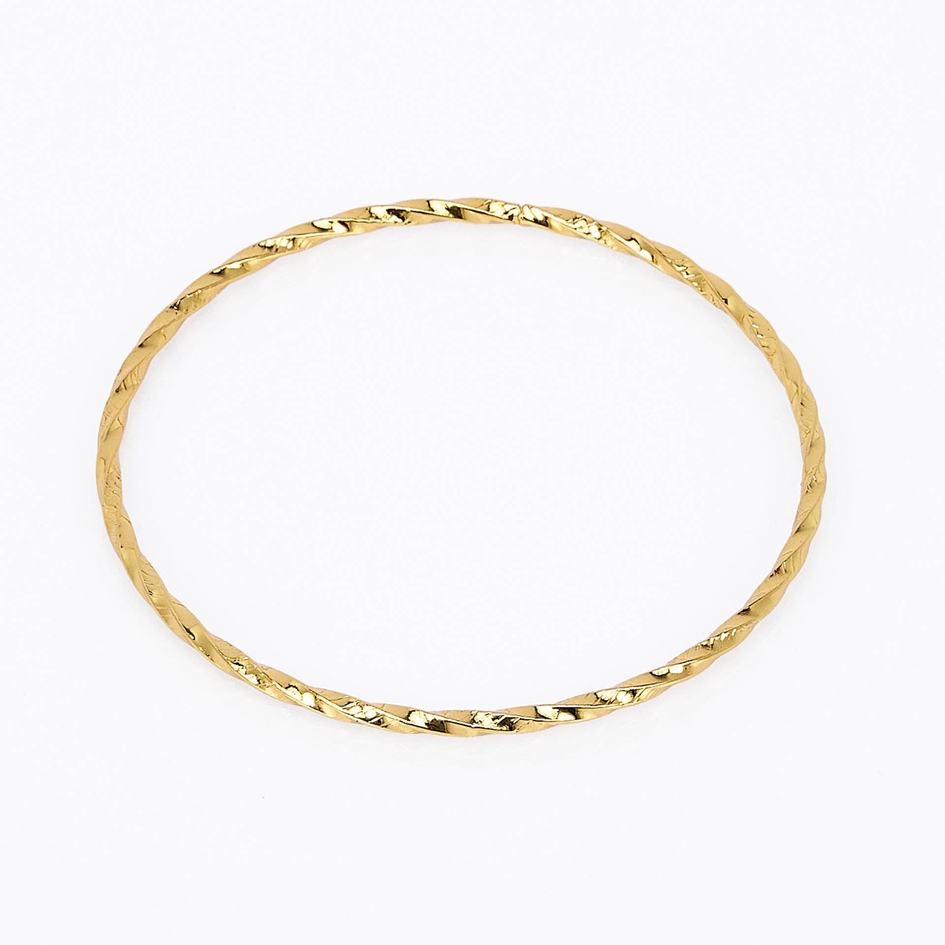 Stainless Steel Bangles - Diagonal Faceted Effect & Hammered Finish - Set of 5