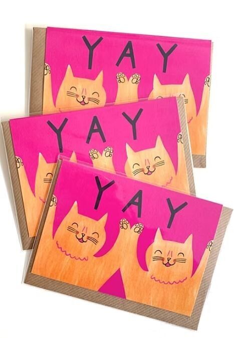 YAY gatos Tarjetas de felicitación
