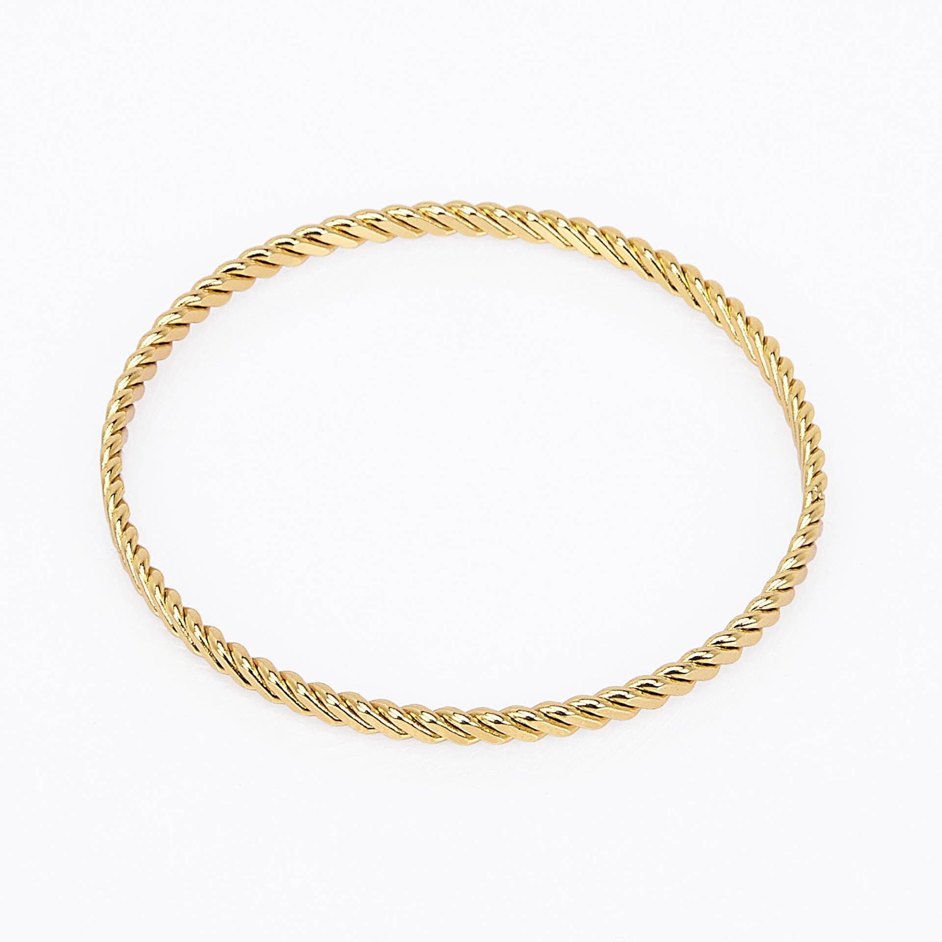 Stainless Steel Bangles - Diagonal Engraved Spiral - Medium Size - 5 Piece Set