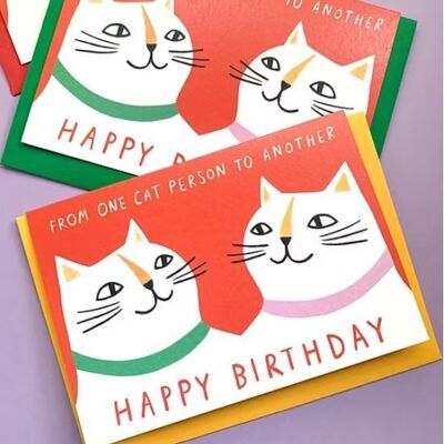 Carte d'anniversaire d'une personne féline