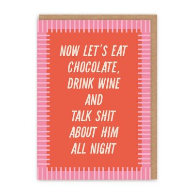 Carte « Mangez du chocolat, buvez du vin »