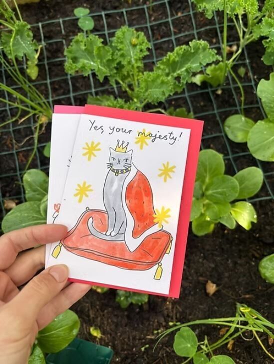 Tarjeta de felicitación de Su Majestad el Gato