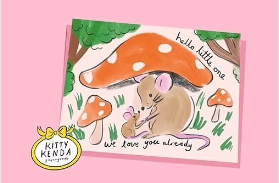 Baby Maus Grußkarte