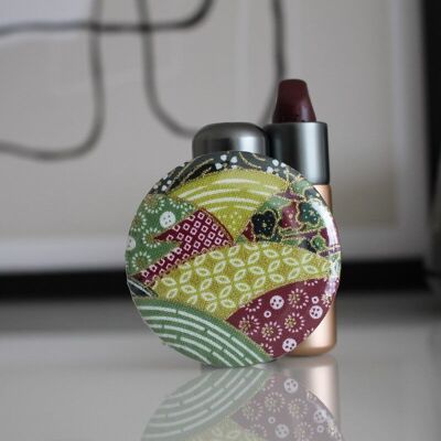 Bella green wave pocket mirror