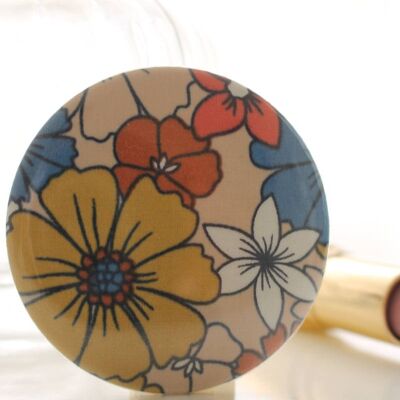 Specchietto tascabile con fiori beige Bella