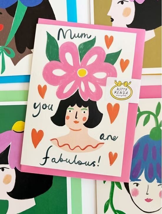 Tarjeta de felicitación "Fabulosa mamá flor mujer"