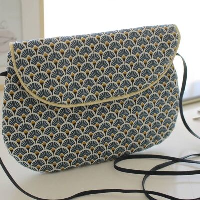 Borsa Gloria con ventagli blu